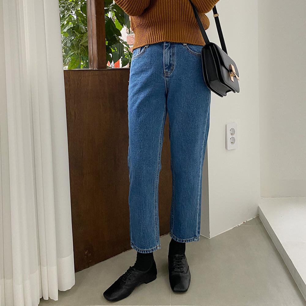 153cm 키작녀청바지 일자핏 8부 9부 데님 팬츠 바지 키작진