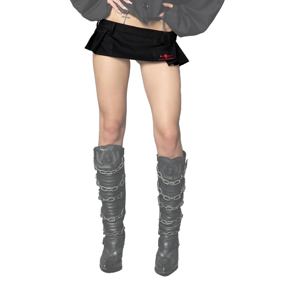 [NAMILIA : 나밀리아] BORN TO RIDE PLEATED ULTRA MINI SKIRT / BLACK
