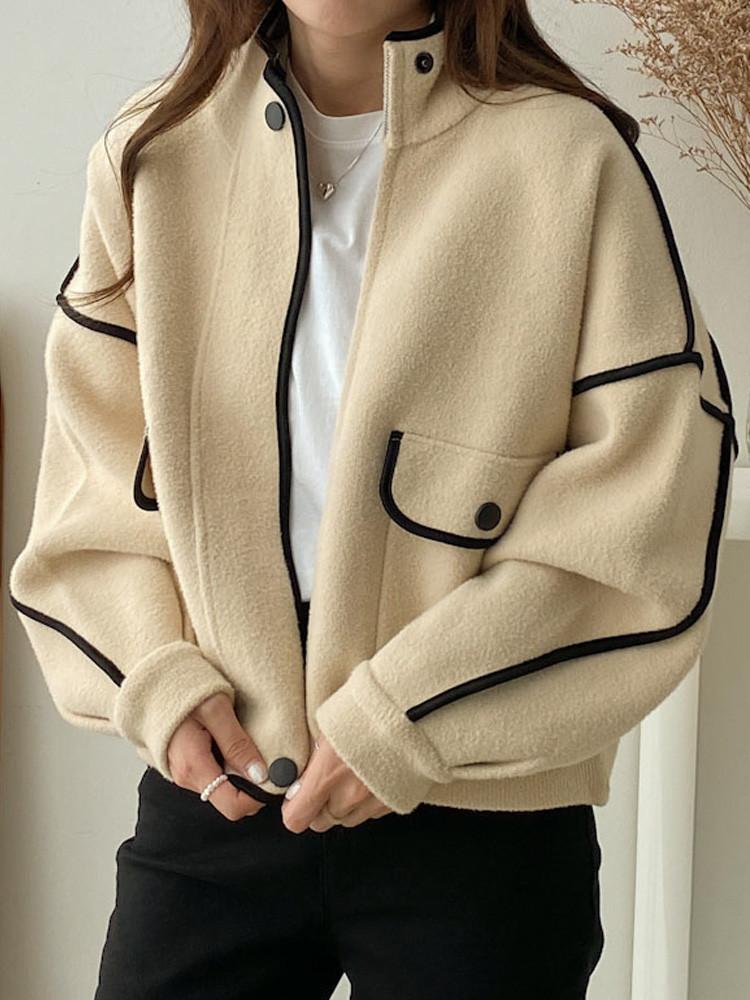 무드라인 하이넥 가오리 집업 점퍼 2color