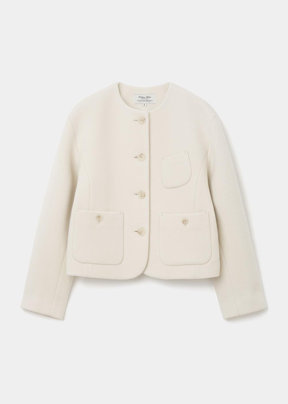 wool short jacket(womens) ivory