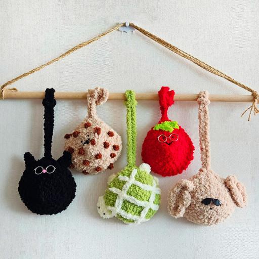 뜨개 백참 에어팟 버즈 파우치