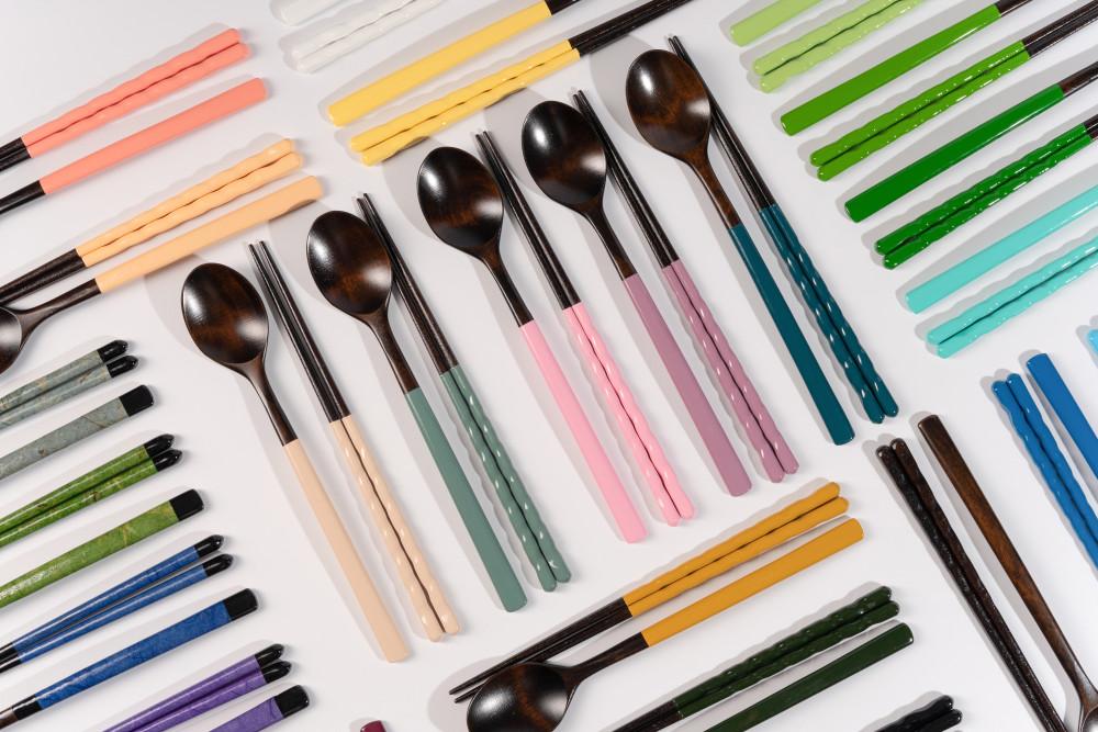 아이하시 나무 옻칠 수저 세트