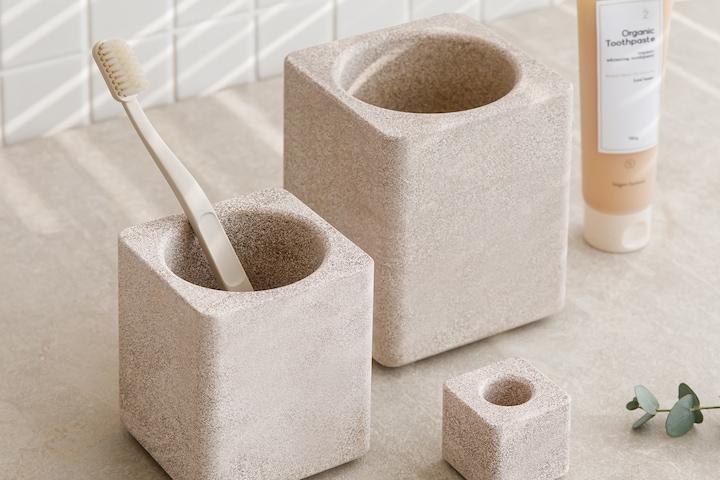 [사각] 호텔식 초흡수 프리미엄 규조토 세라믹 칫솔꽂이 (3size)