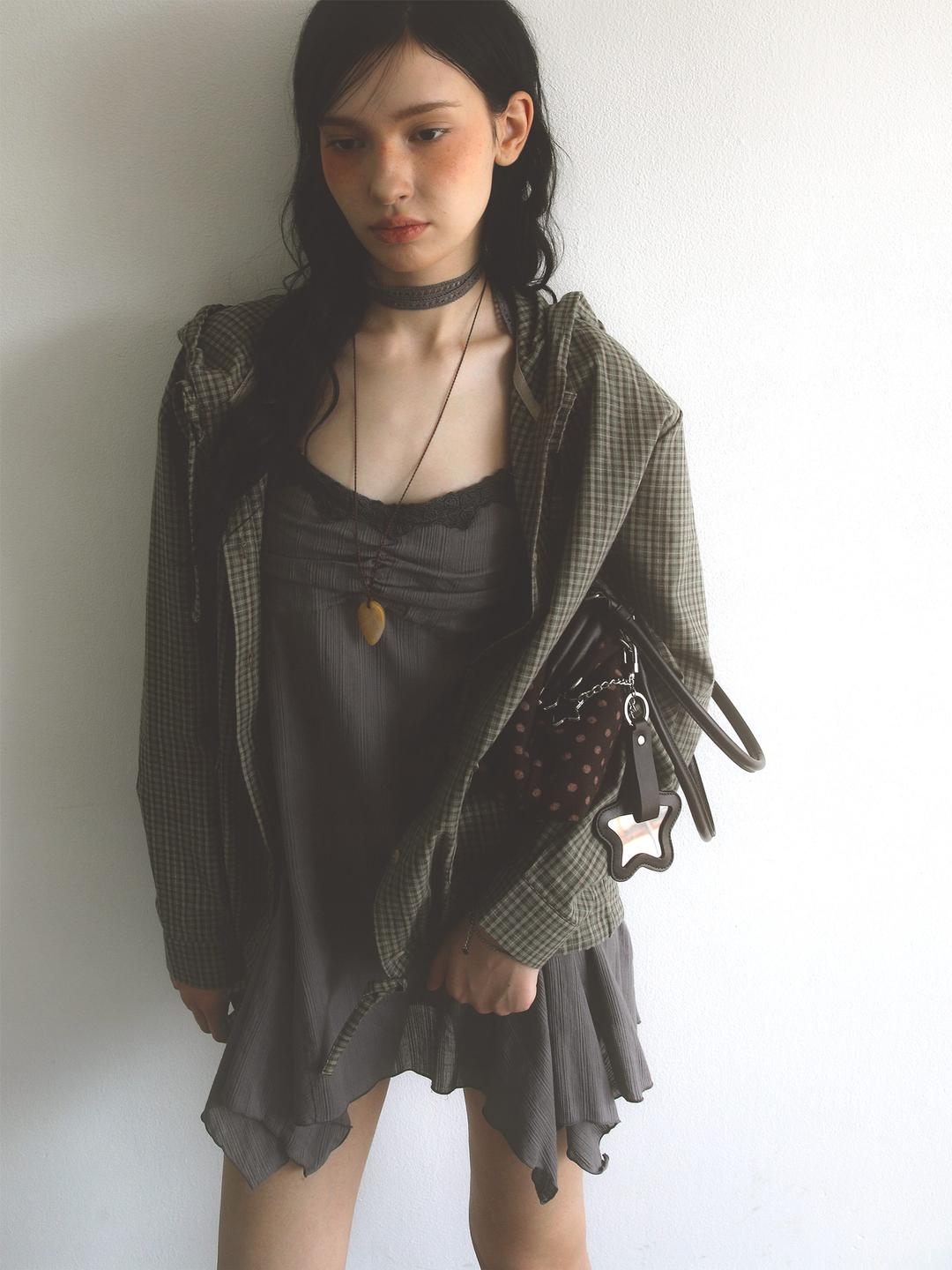 Wood Check Hoodie Shirts Green