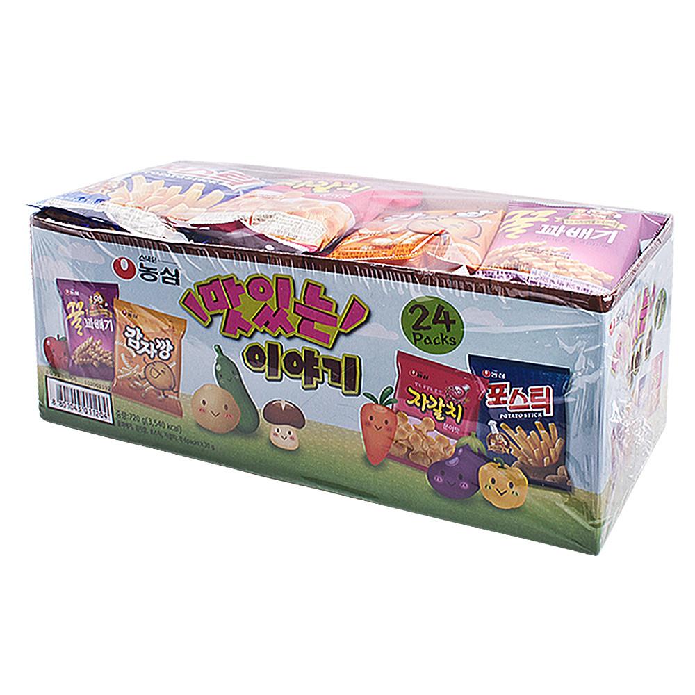 농심 맛있는 이야기 24봉 꿀꽈배기 감자깡 포스틱 자갈치