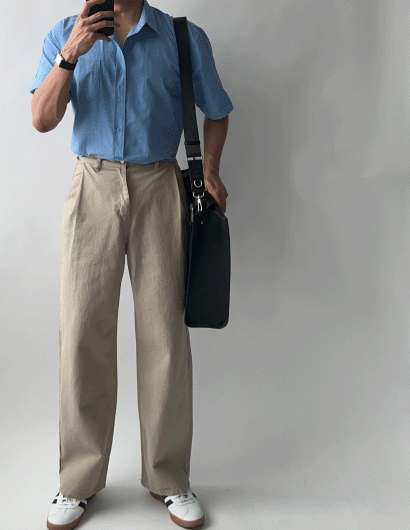 블루 코튼 코디 세트