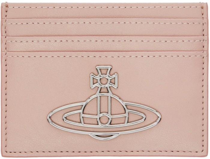 핑크 가죽 카드 지갑