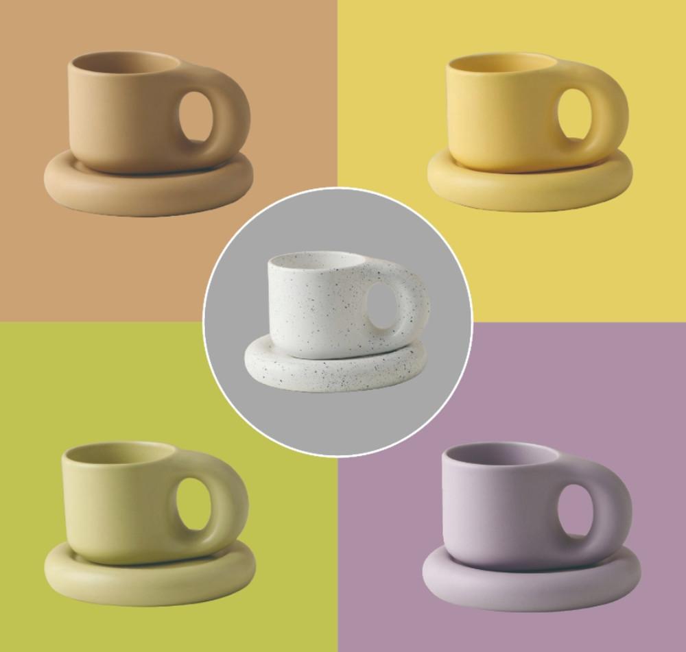 트윈디 뭉툭머그컵 파스텔 뭉뚝 머그컵 플레이트 세트 오레오