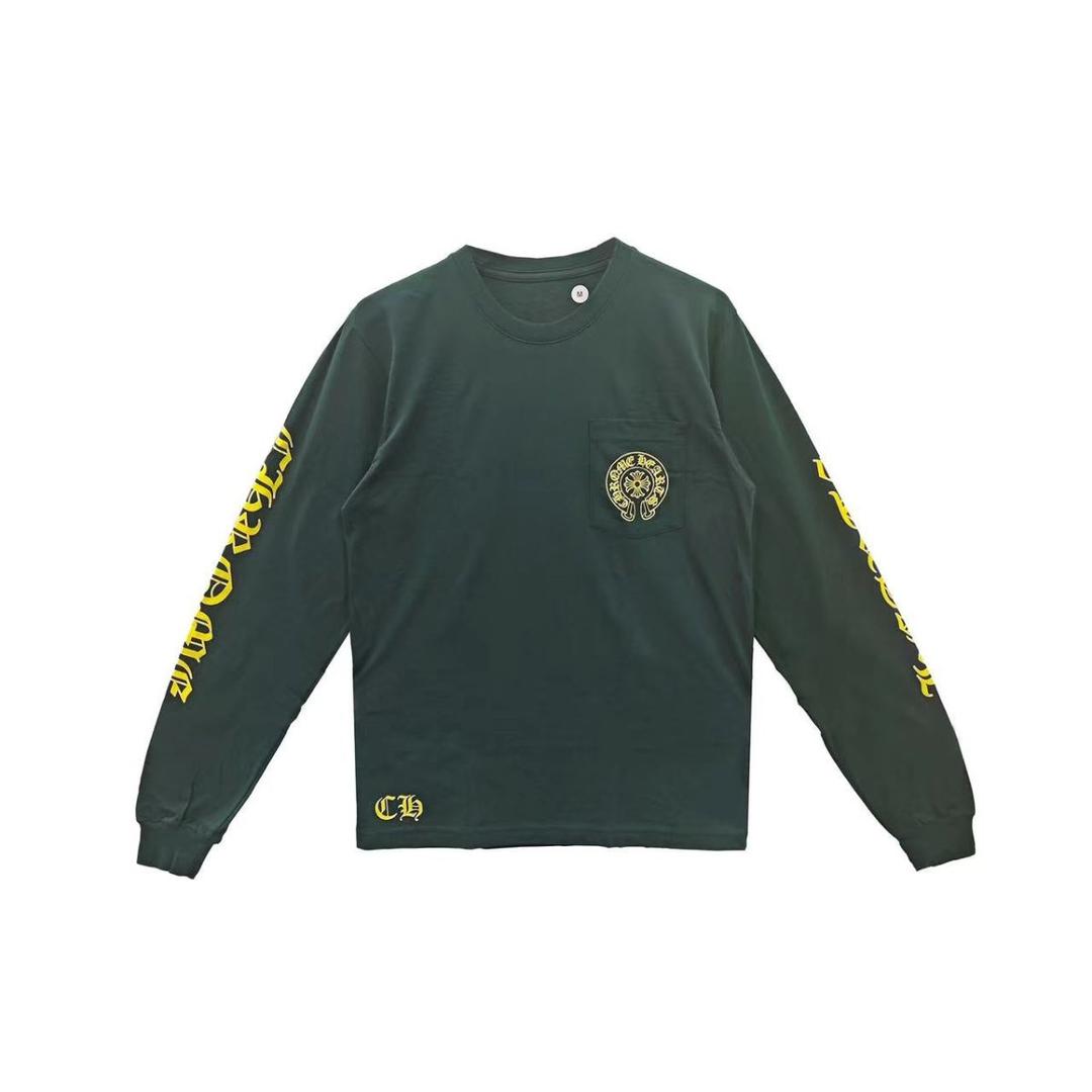 Chrome Hearts Horseshoe Script Logo Long Sleeve Tee
