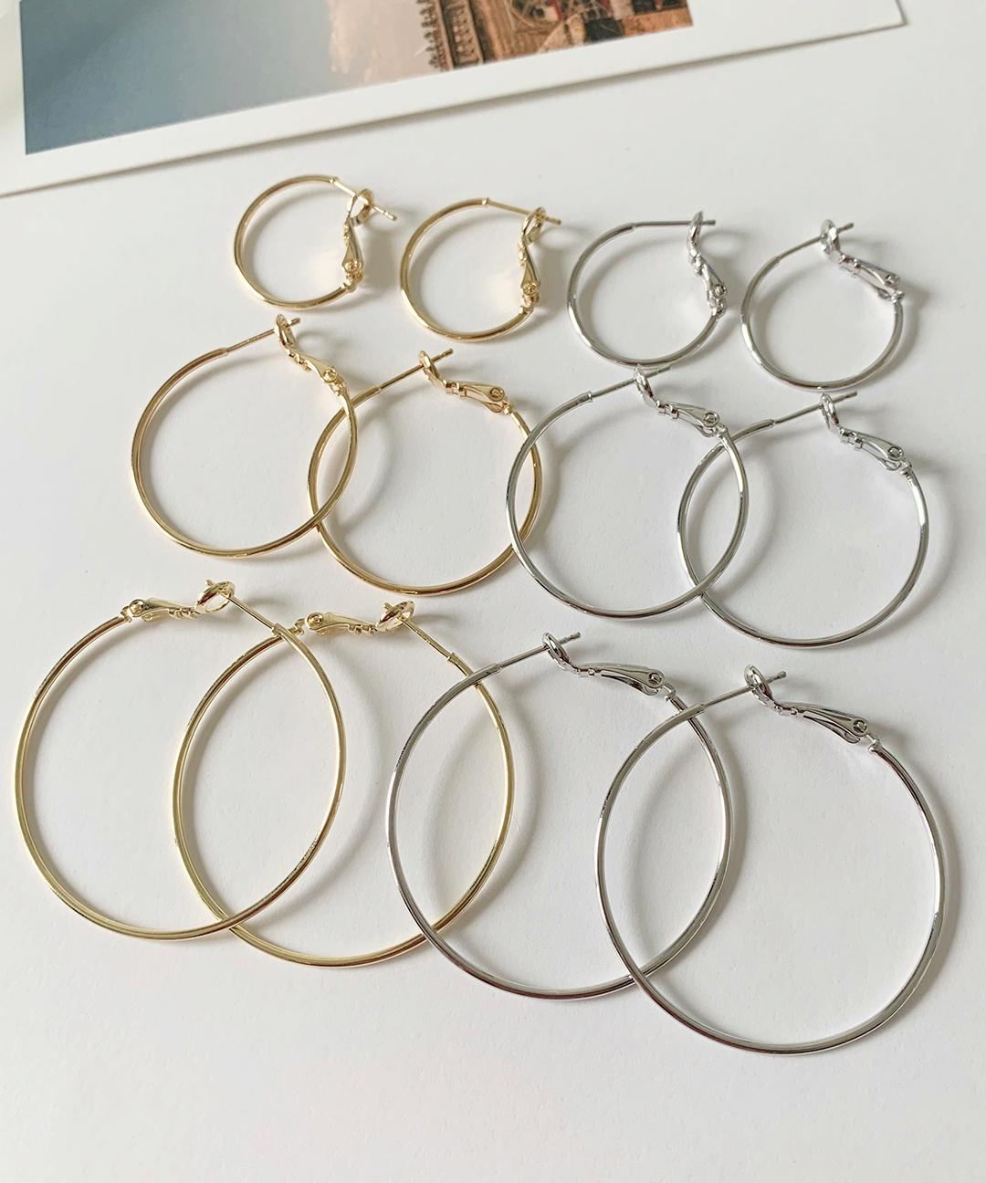 베이직 민자 링 귀걸이