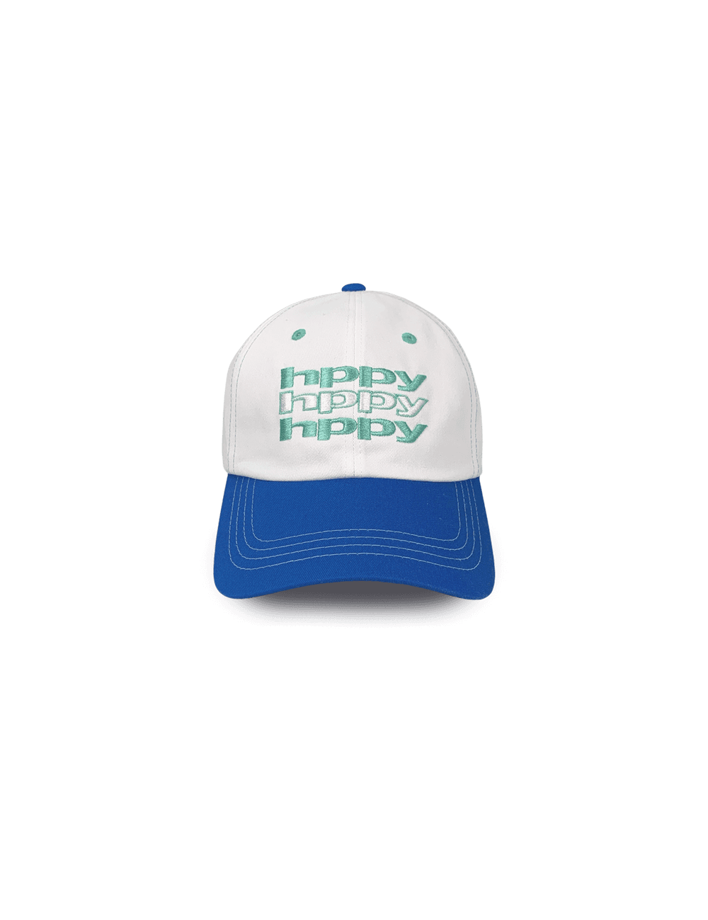 H002 TWO TONE SIGNATURE 3 LOGO BALL CAP - BLUE