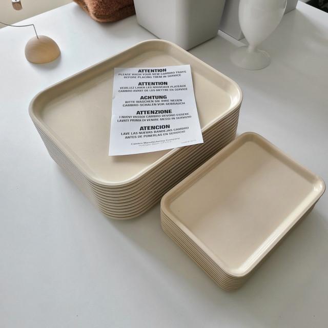 미국 캠트레이 camtrays 캠브로 트레이(화이트 코티지) 홈 카페 사각 컬러 심플 쟁반