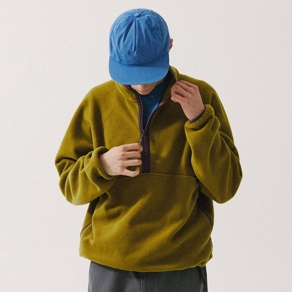 TF4-TS01 플리스 하프집업-올리브그린