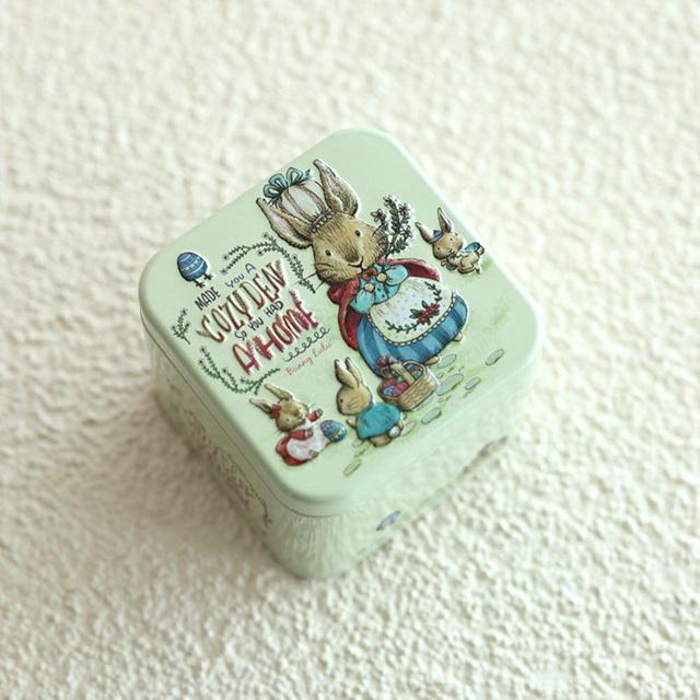 코지 사각 틴케이스 사탕 초콜렛 찻잎 소품보관 1373A