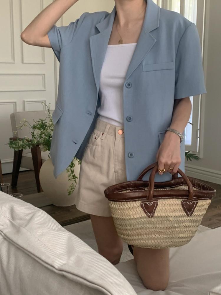 시그니처 Signature 여름 반팔 시럽 자켓 (3color)