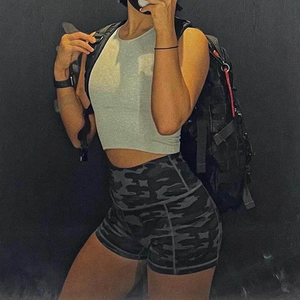 리플렉스 카모플라쥬2부 사이드포켓 숏팬츠요가복_D16