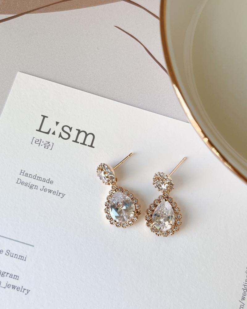 925은침 럭셔리 달리아 귀걸이