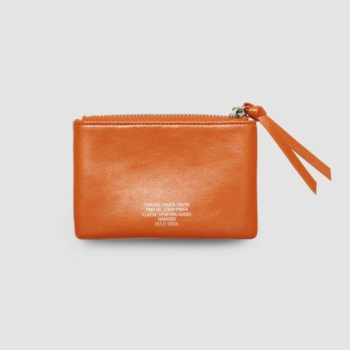 pouch wallet(소가죽파우치월렛) - 오렌지