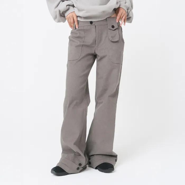 Mini pocket button pants GREY