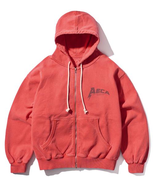 AECA BOMB ZIP UP HOODIE-WASHED CORAL