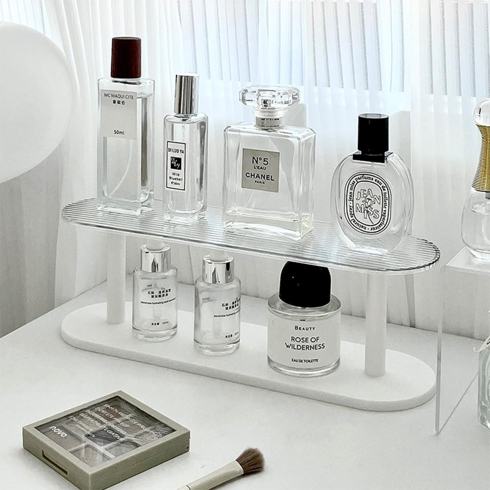셀렉티드커스텀 2-Way 화이트 2단 플라스틱 수납 선반 향수진열대 소품정리
