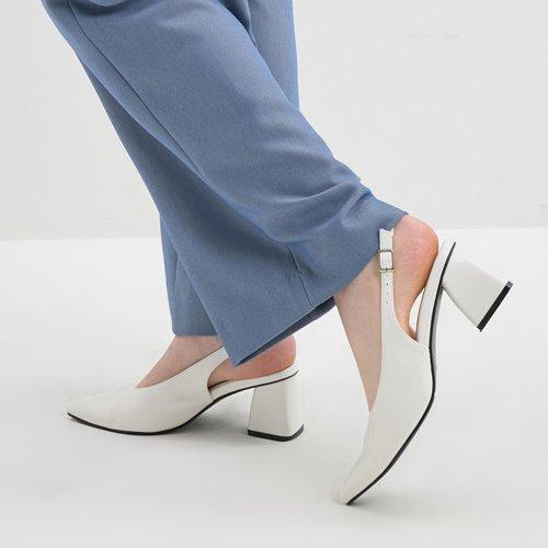 포인티드 토 사선굽 슬링백 412212012 (6.5cm/3colors)