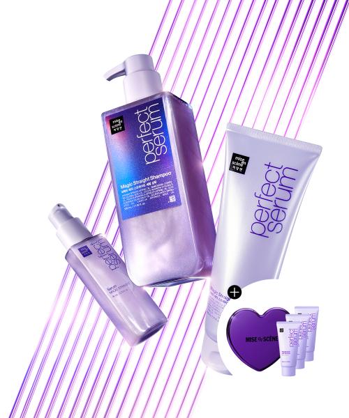 [슬릭컷 추천] 퍼펙트 매직 스트레이트 3종 SET (샴푸 530ml+트리트먼트 230ml+세럼 80ml)
