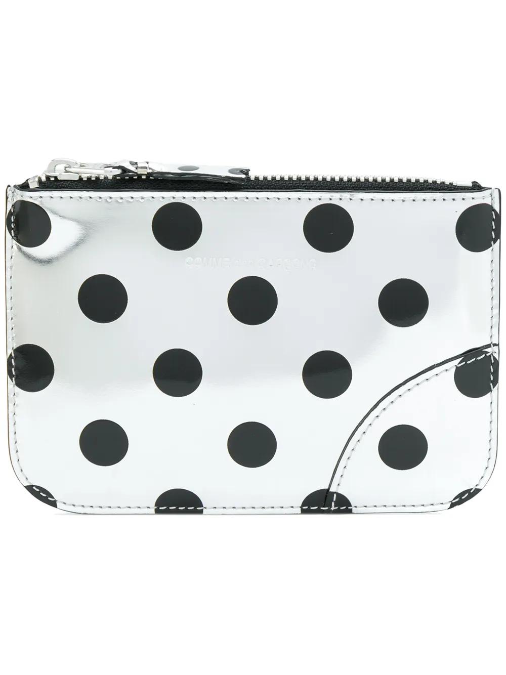 Comme Des Garçons Wallet 폴카 도트 프린트 동전 지갑 | 메탈릭 톤 | FARFETCH KR