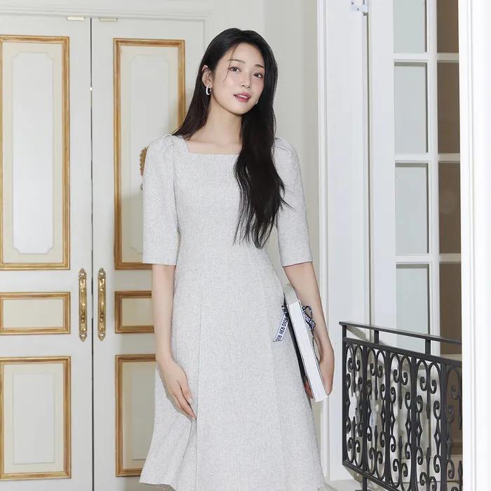 잇미샤 스퀘어넥 플레어 원피스 ITO8ZOP750 (2COLOR)