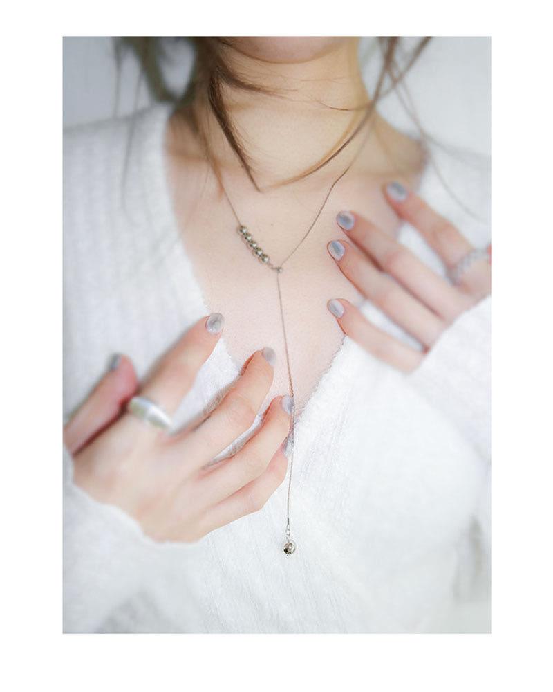 볼 네크리스 드롭 목걸이 ( silver COL )