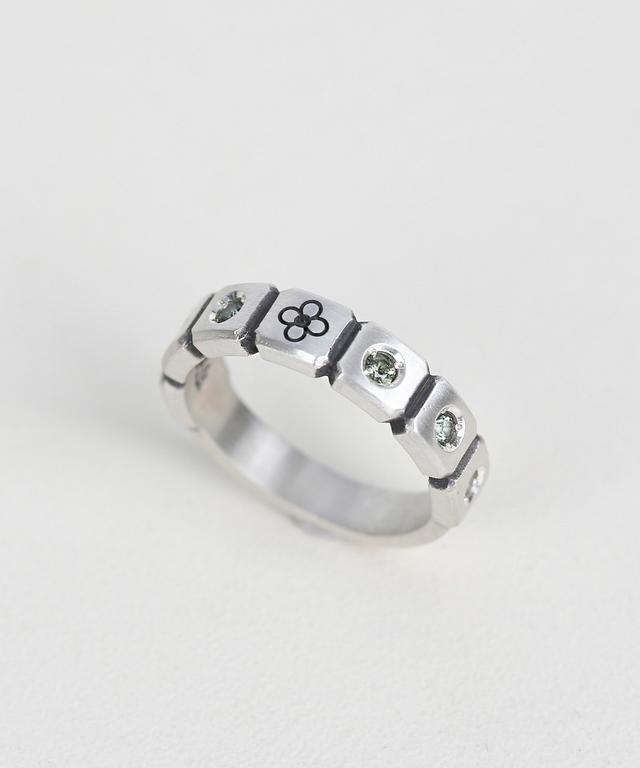 7 Dot clover ring (khaki) (925 silver)