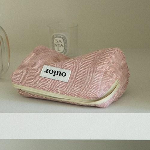 ouior everyday pouch - herringbone pink