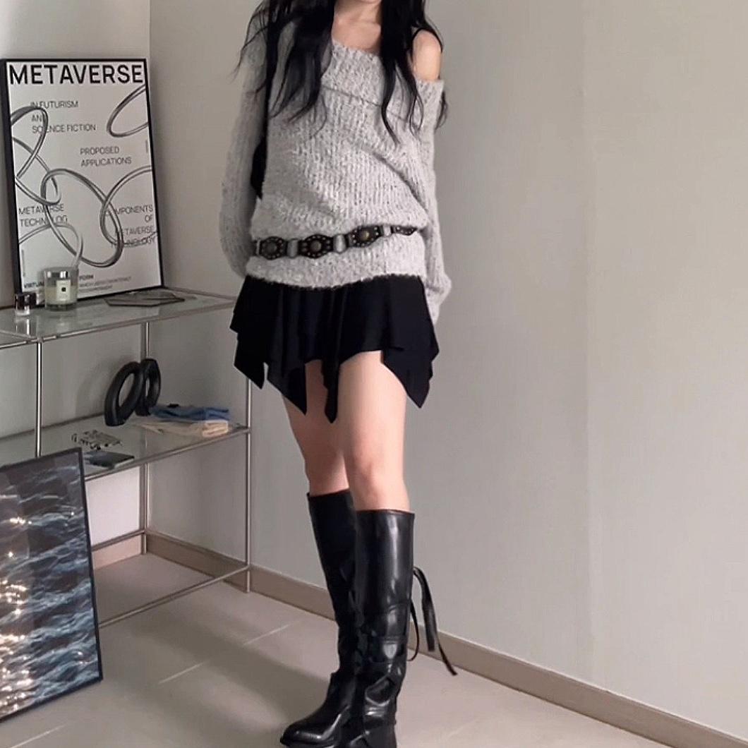 뮤미즈 wave layered skirt