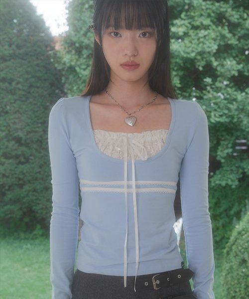 カリナ着用 zizemuseum LACE RIBBON TOP BABYSKY カリナ着用 zizemuseum LACE RIBBON TOP BABYSKY