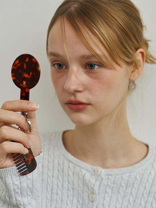 [SET]Mirror & comb duo keyring, Elva SET_ 2 colors