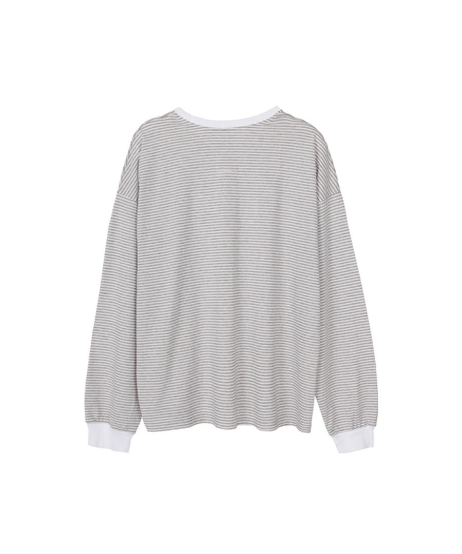 004 Stripe Loose-fit Long Sleeve (grey)