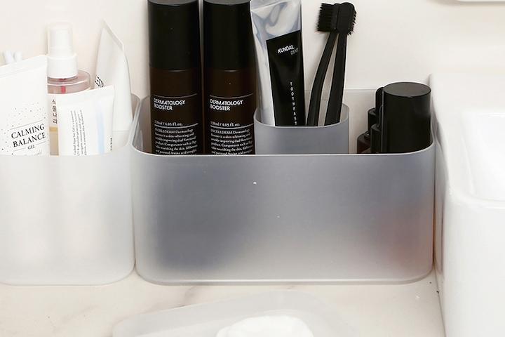 반투명 화이트 화장품정리함 대형