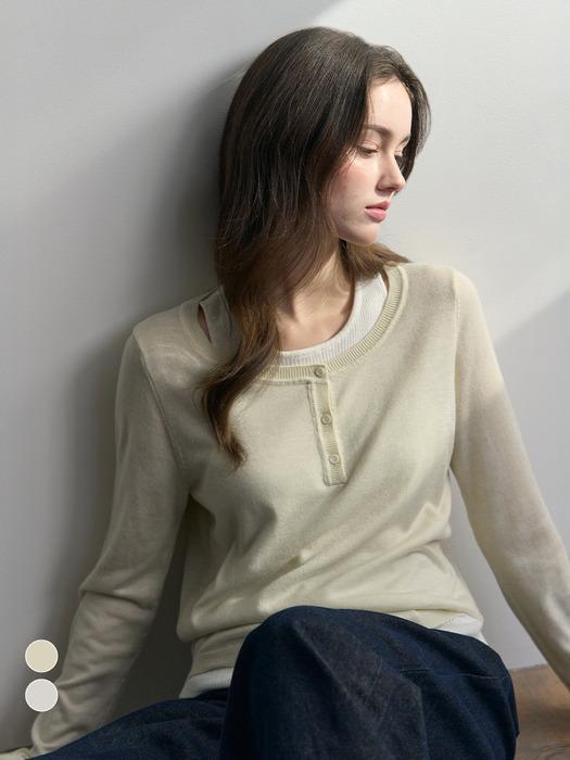 레이어드 헨리넥 니트_2color