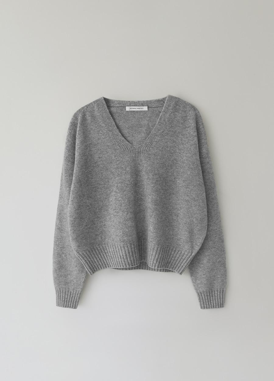 Erin wool v-neck pullover (Gray)
