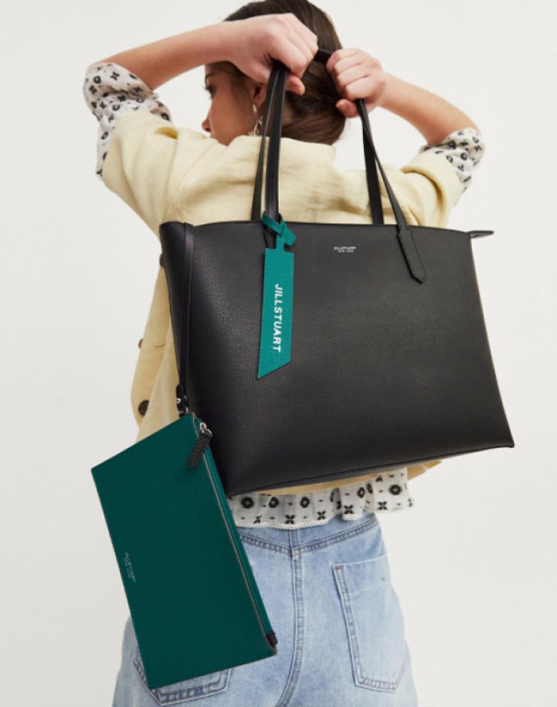 질스튜어트 악세사리 [populet]블랙 단색 소가죽 숄더백 WTBA2F825BK