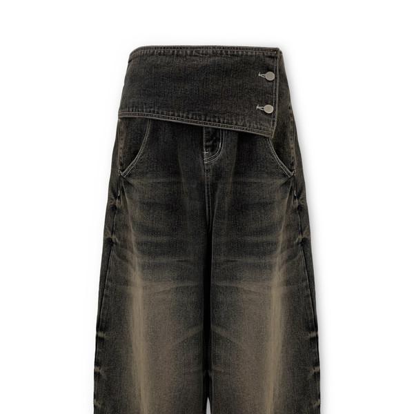 F/NO.8 BIG BELT WASHING DENIM PANTS