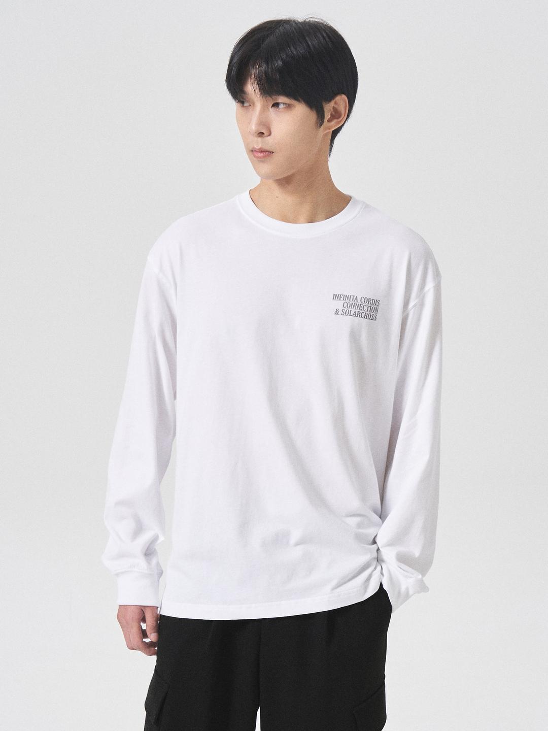 브러시드 그래픽 티셔츠 - 화이트