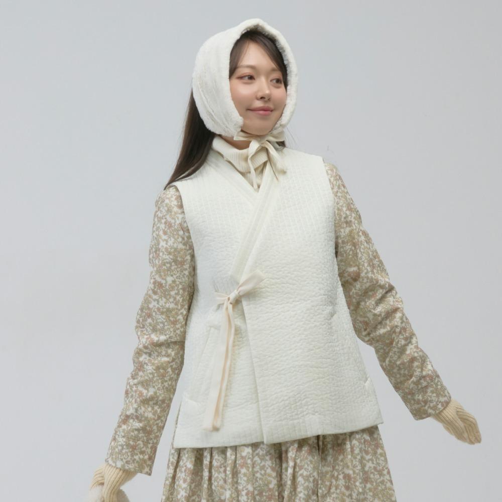 누빔 배자 [아이보리]