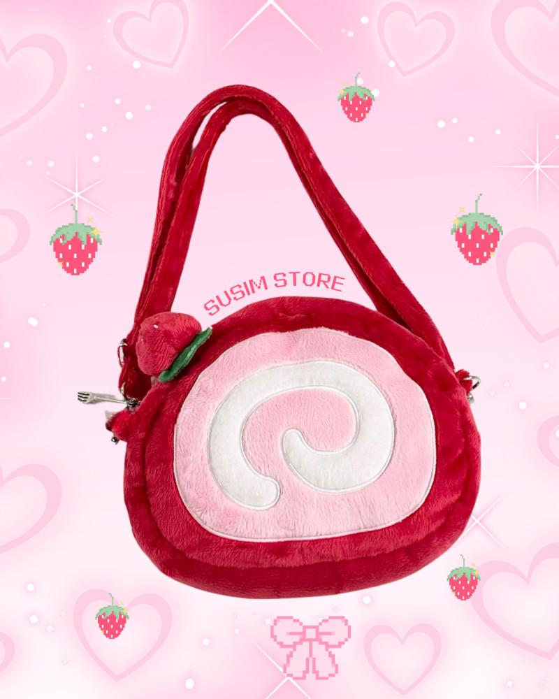 수심 StrawBerry Bag Pouch 딸기 백 파우치 미니 가방 유니크 크로스백