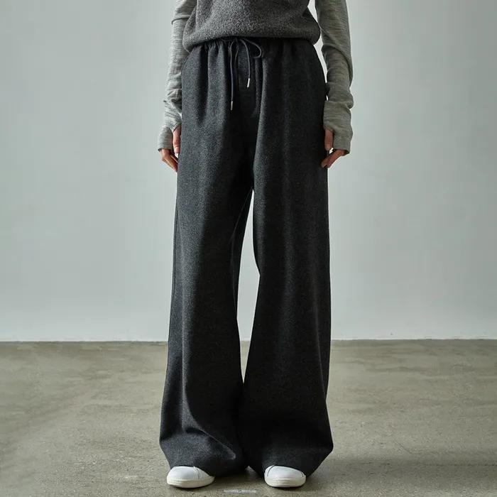 [5차 12/31예약배송] 릴렉스 울 밴딩 팬츠_dark charcoal