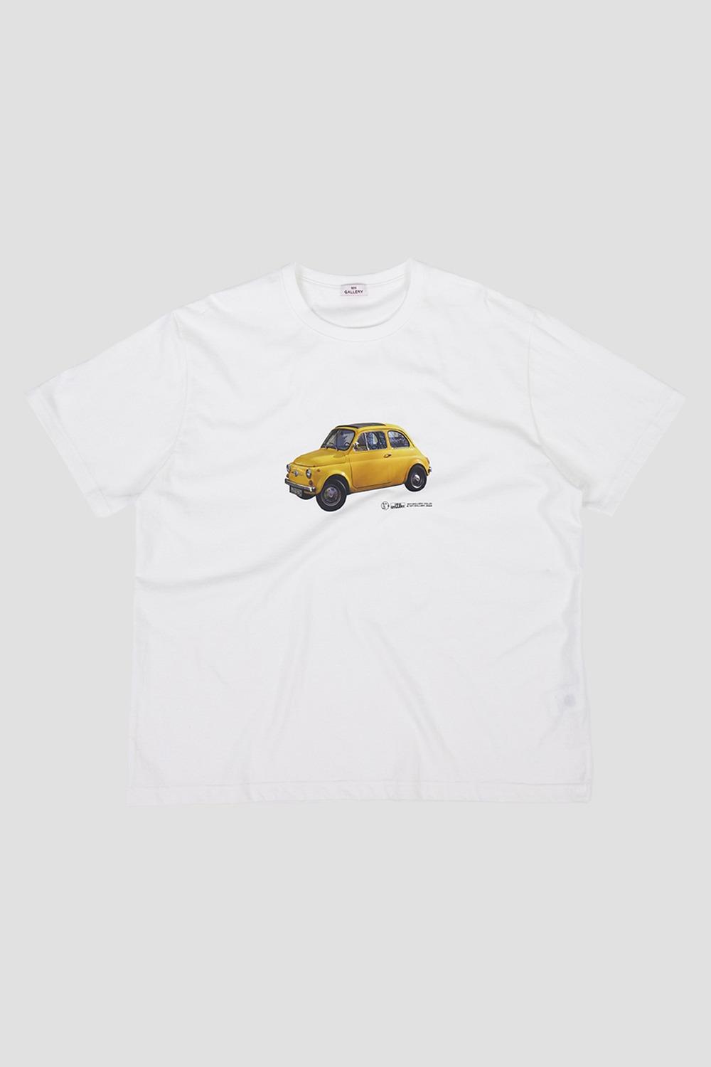 Gallery Yellow Car T-shirt - White