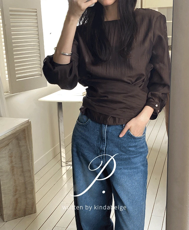 [page] 아네트 시어 랩 블라우스 (3color) (*브라운, 차콜 10일 소요)