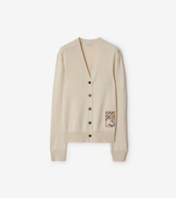 체크 라벨 울 카디건 (너트맥) - 여성, 울 | 공식 Burberry®