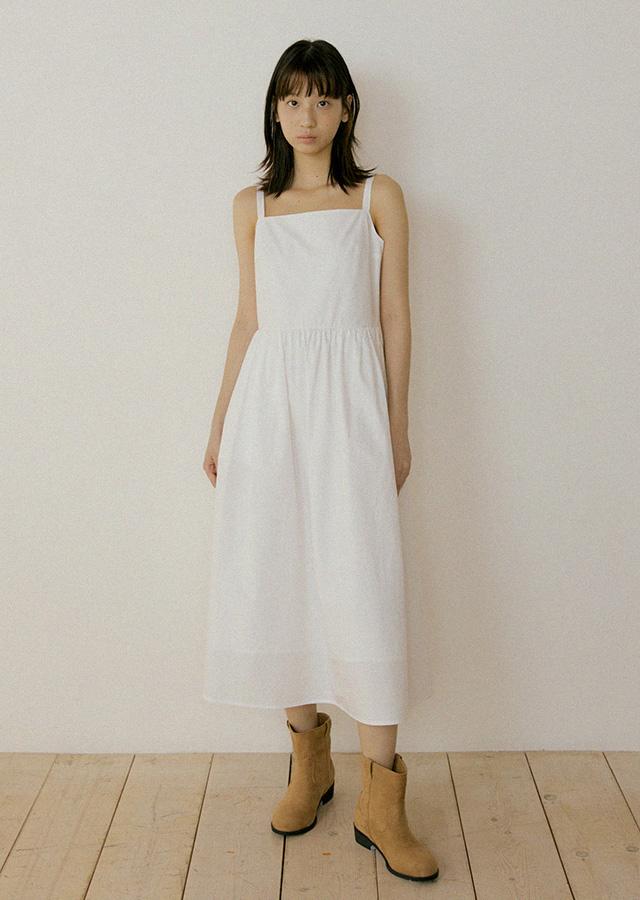 LINGSEOUL - bustier shirring dress-ivory