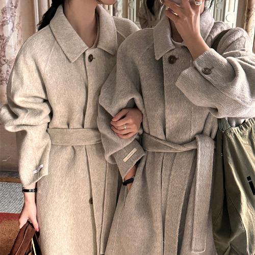 디어먼트 [시즌오프] [단독] [코트1위🏆][6만장돌파/S,M/탈부착내피][하객룩/롱코트/직진배송][MNLB] 알파카 히든 핸드메이드 롱 코트